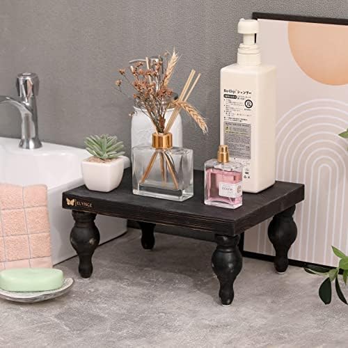 Decorative Wood Risers for Display - 12 x 9 x 5.5 Wood Pedestal Stand Table for Farmhouse Decor, Kitchen Counter Decor - Wooden Kitchen Soap Tray for Farmhouse Table Decor (Classic Black) - Image 7