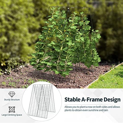 GIANTEX 8 Panel Cucumber Trellis, A-Frame Garden Trellis for Plant Climbing - Image 5