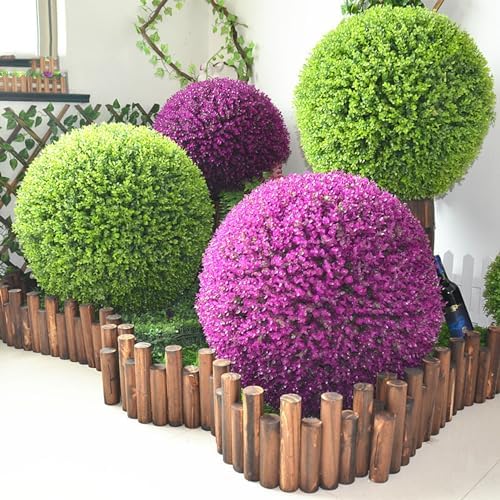 Artificial Plant Topiary Ball 16in, Faux Boxwood Decorative Balls, Decorative Faux Greenery Fake Plants, Garden Spheres Large Outdoor, Artificial Topiary Plant Grass Ball - Image 3
