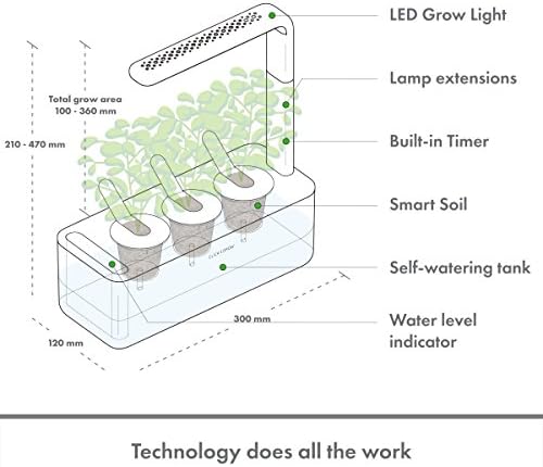 Click and Grow Smart Garden 3 Grey with Grow Light and 3 Basil and 3 Thyme Pods Bundle - Image 4