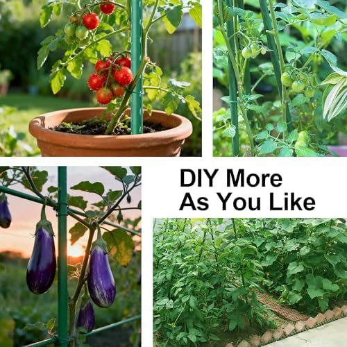Garden Stakes 57 Inch, Approx 5ft Plastic Coated Steel Plant Stakes Specifically Designed for Climbing Plants, Ideal for Tomatoes, Beans, Cucumbers, Peppers, Vines, and More Plant Growth - Image 6