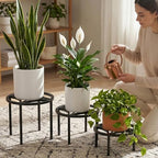 TOSKING 5-Pack Metal Plant Stands, Geometric Pattern, 5 Sizes, Black - Image 4