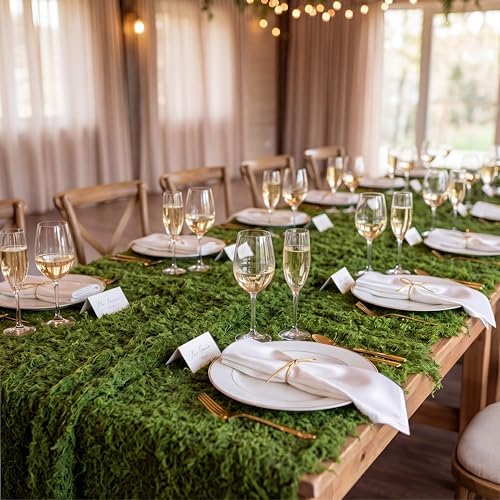2 Artificial Moss Mat Roll for Wonderland Party, 79 x 39 Inch, Green by Zeyune