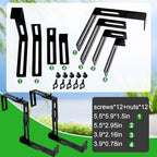 Leinuosen 12 Pcs Adjustable Window Boxes Brackets Planter Box Bracket Heavy Duty Deck Railing Hanging Flower Stand for Windowsill Garden Fence Balcony (Black) - Image 3