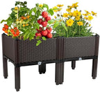 Raised Garden Bed Planters for Outdoor Plants with Legs Elevated Rectangular Planter Boxes Garden Patio Balcony Deck for Planting Flowers, Vegetables, Tomatoes, and Herbs by TDDSS