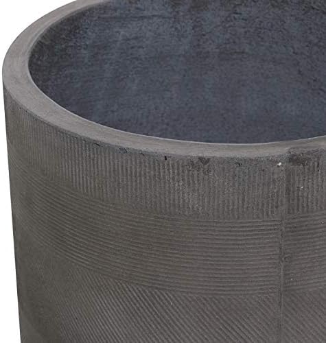 Deco 79 Magnesium Oxide Indoor Outdoor Planter Large Planter Pot with Wood Legs, Set of 2 Planters 13", 16"H, Gray - Image 4