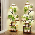 Plant Stand Indoor with Grow Lights 2 Pack Plant Stands Indoor 8 Tiered 64" Tall Plant Shelf for Indoor Growing Multiple Corner Metal Flower Holder Home Decor Display Shelves for Living Room Patio by Quikraen