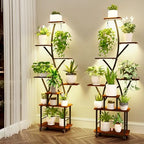 Plant Stand Indoor with Grow Lights 2 Pack Plant Stands Indoor 8 Tiered 64" Tall Plant Shelf for Indoor Growing Multiple Corner Metal Flower Holder Home Decor Display Shelves for Living Room Patio by Quikraen