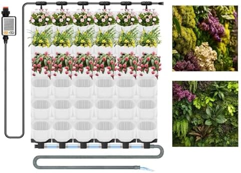 36 Pockets Living Wall Planter Indoor, Self Watering Wall Hanging Planters for Outdoor Plants Stackable, Cascading Vertical Planter Garden (36 planters Set White) by Unknown