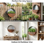 Topadorn 8" Metal Flower Pot, Round Hanging Planter Flower Pot - Image 2