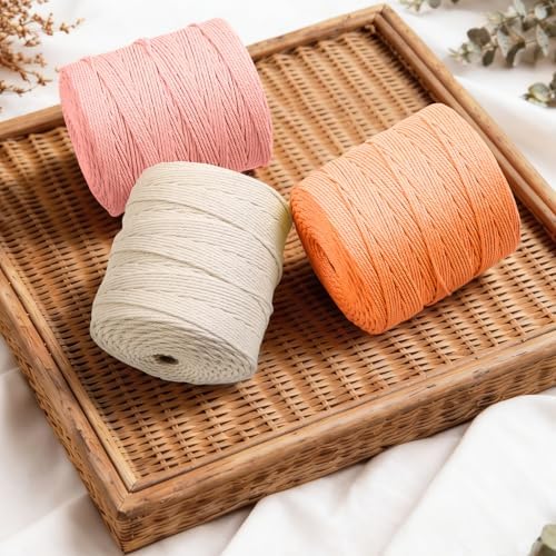 Macrame Cord 3mm x 875yards, Soft Colored Macrame Rope, Natural Cotton Cord for Plant Hangers, Wall Hanger, Decorative Projects(Dark Khaki) - Image 5