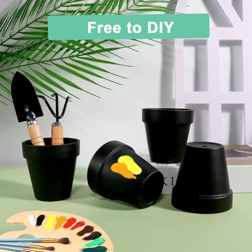 vensovo 3 Inch Black Terracotta & Clay Pot with Drainage, 20 Pack - Image 6
