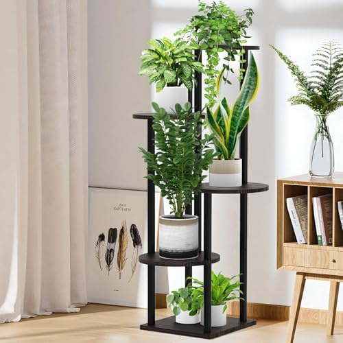 5 Tier Plant Stand Indoor Corner Tall Shelf for Multiple Plants - Image 5