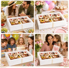 19x14x5 Inch Half Sheet Cake Box with Cake Board & Ribbon, 4 Pack - Image 6