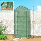5-Tier Mini Greenhouse with PE Cover, Roll-Up Door, 76 x 35.4 x 19.3 in - Image 5