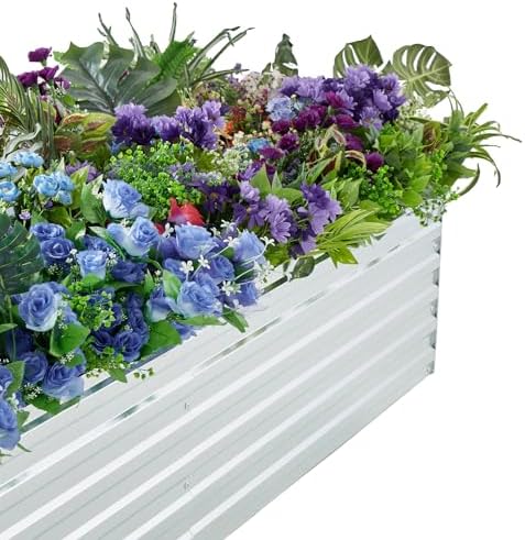 Meberam 12x2x1.5FT Galvanized Raised Garden Beds Kit Large Outdoor Metal Gardening Planter Box for Vegetable Elevated Flower Herbs, Silver - Image 5