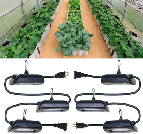 Owleye 12FT Outdoor Grow Lights LED String Plant Light, IP65 Waterproof, Full Spectrum, 120V, ETL Listed, 33.89 umol/s, Linkable Grow Light for Greenhouse & Outdoor Garden & Raised Bed (3-Bulbs)-2 Set by Owleye