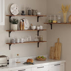 DINZI LVJ Long Wall Shelves, 47.3Inch Wooden Wall Mounted Shelves, Set of 4 - Image 7