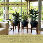 LaLaGreen Indoor Hanging Planters (11in, 4 Pack) Self-Watering Flower Pots - Image 4