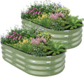 Galvanized Raised Garden Bed, 4x2x1ft, 2 Pack, Olive Green by BIRDSINYARD