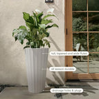 Veradek Column Series Tall Planter - Tapered Outdoor Planter with Shelf - Image 7