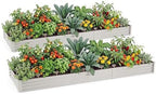2PCS 12x2x1ft Galvanized Raised Garden Bed Outdoor Patio, Long Rectangular Metal Planter Boxes for Gardening, Vegetables, Flowers, Herbs.Silver,2 Pack by kingddeergardenbed