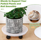 8 Packs Plant Caddy with Wheels 11.8" Plastic Rolling Plant Stands Heavy-duty Plant Dolly with Casters Indoor Outdoor Wheeled Plant Roller Base Large Planter Saucers Plant Mover - Image 5