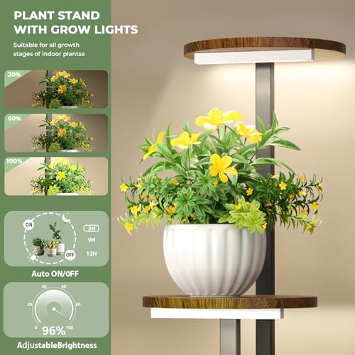 Corner Plant Stand with Grow Lights, 7 Tier Plant Stand Indoor (Round) - Image 3