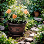 Usocik 12 Inch Plant Pots, 4 Pack, Copper Retro Floral - Image 6