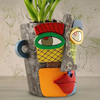 Picasso Abstract Resin Flower Pots Colorful Unique Face Planters Pots Head - Image 3