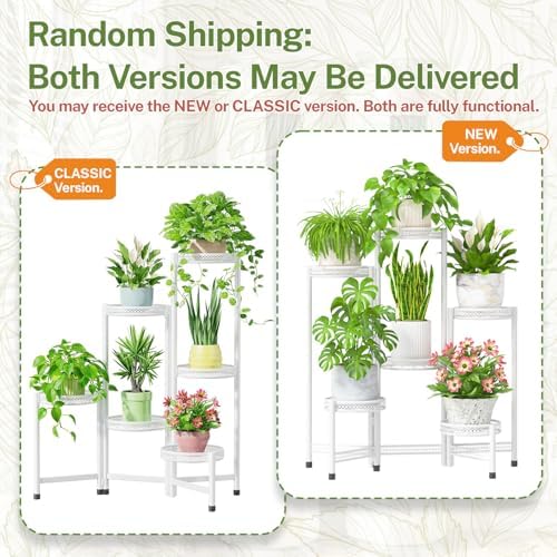 iDavosic.ly Plant Stand Indoor Outdoor, 6 Tier Iron Corner Shelf, White - Image 2