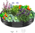 Durable Round Galvanized Steel Raised Garden Bed for Planting,Round Galvanized Steel Fire Ring/Fir Pit for Outdoor- 6×6×1FT,0.8MM Thick (Black, 72 ins Diameter x 12 ins high) by zbzbml
