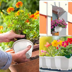 Roshtia 50 Pack 5.1 Inch Plastic Hanging Plant Pots with Hooks, Gray White - Image 4