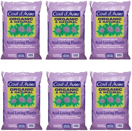 Coast of Maine, 20qt (Pack of 6) Organic and Natural Planting Soil for Acid-Loving Plants - Rhodys, Azaleas, Ferns, Hydrangeas & Berries by CoastofMaine