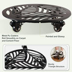 3 Packs 13 Inch Large Metal Plant Caddy with Wheels Heavy-Duty Iron Rolling Plant Stands with Casters Indoor Outdoor Planter Dolly Coaster Flower Pot Roller Base Movers Black, Strong Load Capacity - Image 5