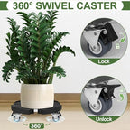 ToLanbbt 4 Pack Plant Caddy Stands with 360° Wheels Adjustable 15-22 in Rolling Stands Heavy Duty Large Plant Carts Dolly with Casters 440lbs Capacity for Large Planter, Garden Pot, Flower Pot, Black - Image 4