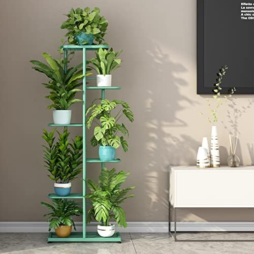LINZINAR 6 Tier Plant Stand Indoor Outdoor Metal Flower Pot Display Shelf - Image 2