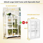Mini Greenhouse 6 Tier 31.5" Lx22.4 Wx62 H Plant Gardening Greenhouse Grow Plant Herbs Flowers Hot House Sturdy Gardening Shelves for Indoor Outdoor White As Shown One Size - Image 3