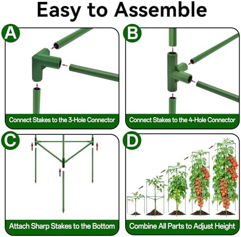 Halatool 2 Pack 72" Tall Tomato Cages for Garden, Large Tomato Trellis - Image 7