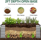 Vengarus 12x4x2ft Galvanized Raised Garden Bed,Metal Raised Beds Kit Silver - Image 4