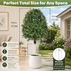 28.5inch Faux Boxwoods for Outdoor Planters, UV Resistant Boxwood Topiary - Image 2