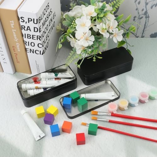 18 PCS 6 inches Rectangular Metal Tin Box, 6 x 2.8 x 1.6 Inch Rectangular Tin Boxes with Lids, Rectangle Tin Cases for Office Supplies, School, DIY Crafts & Home Organization(Black) - Image 6