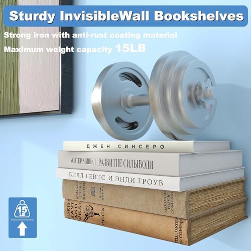 FENTEC Floating Book Shelves for Wall, 6 Pack White Floating Bookshelves - Image 4