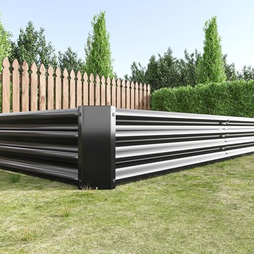 8x4x1ft Metal Raised Garden Bed, Rectangular Outdoor Planter Box for Vegetables, Flowers & Herbs, Large Deep Root Elevated Garden Bed for for Backyard (Black, 8x4x1ft) - Image 3