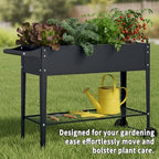 Elevate 2Pcs 32" Tall Raised Garden Bed with Wheel,Planter Box for Backyard,Outdoor Garden, Patio, Balcony, 400lb Capacity,Grey - Image 5