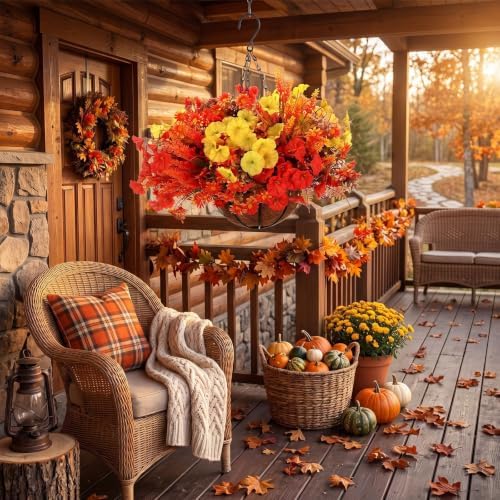 Thiccywoov 2 Set Fall Artificial Flower with Basket, Morning Glory - Image 6