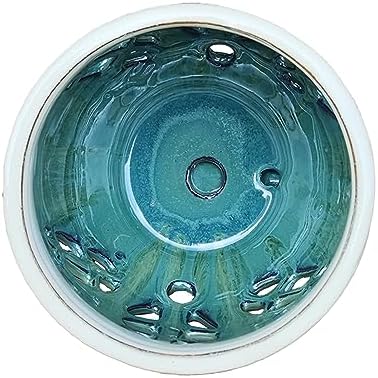 W&W Orchid Pot with Holes and Saucer for Repotting, Teal Mix, 6.5" - Image 3