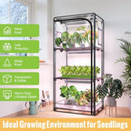 Indoor Greenhouse with Grow Light, 4-Tier Plant Stand, 27x19x59in - Image 6