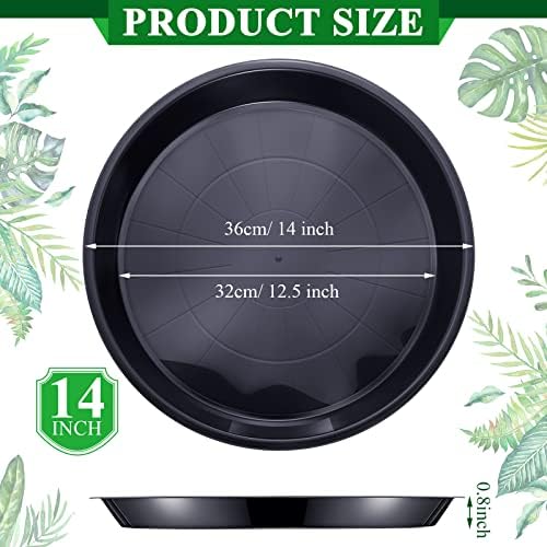 Sawysine 30 Pack Plastic Plant Saucer Round Drip Trays Black Flower Pot Saucers Thick Plant Dish Sturdy Water Tray Heavy Drainage Potted Container for Indoor Outdoor Garden (14 Inches) - Image 2