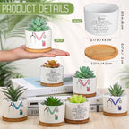 Nurse Appreciation Gifts for Women Mini Succulent Pots Nursing Assistant Ceramic Plant Pots Decor Thank You Gifts for CNA Nicu RN Nursing Student Graduation(10 Pcs) - Image 2